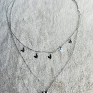 Ketting hartjes zilver