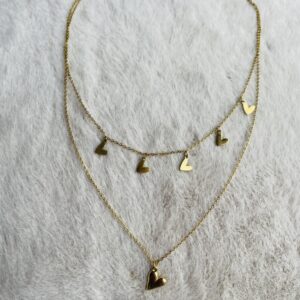 Ketting hartjes goud